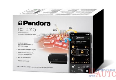 Автосигнализация Pandora DXL 4910L Slave Slave, GSM, GPS, BlueTooth, 3Can+2Lin, 2Sim, IMMO-Key, резервное питание.